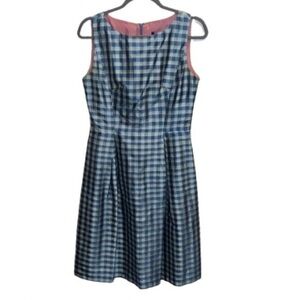 Trio New York silk plaid sleeveless midi dress size 6